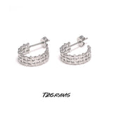 925 Silver C-shaped Earrings Birthday Party Jewelry Gift