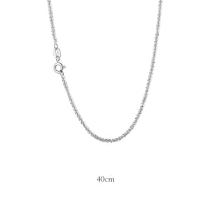 925 Silver Chain Necklace Sparkling Lady Fine Jewelry Gift