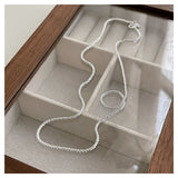 925 Silver Chain Necklace Sparkling Lady Fine Jewelry Gift