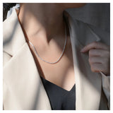 925 Silver Chain Necklace Sparkling Lady Fine Jewelry Gift