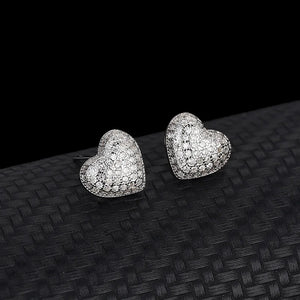 Minimal Heart Earrings in 92.5 Silver for Women - Unique Gift