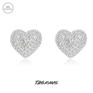 Minimal Heart Earrings in 92.5 Silver for Women - Unique Gift