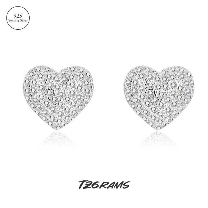 Minimal Heart Earrings in 92.5 Silver for Women - Unique Gift