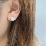 Minimal Heart Earrings in 92.5 Silver for Women - Unique Gift