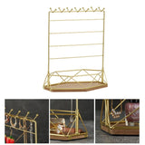 Metal Frame Hanging Jewelry Organizer Display Stand with Tray Base