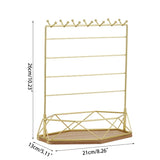 Metal Frame Hanging Jewelry Organizer Display Stand with Tray Base