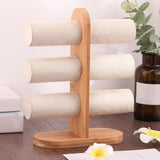 Jewelry Display Stand with Wood Base Storage