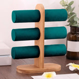 Jewelry Display Stand with Wood Base Storage