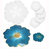 Wine Tray and Coaster Resin Molds Set, 1 Large Tray Mold & 5 Coaster Molds