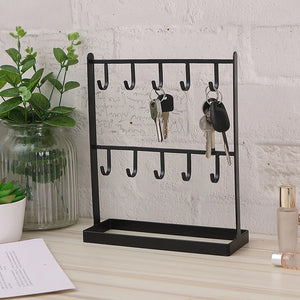 Tabletop Iron Jewelry Earring Necklace Display Shelf Key Rack