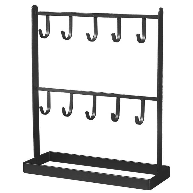 Tabletop Iron Jewelry Earring Necklace Display Shelf Key Rack