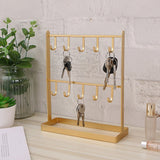 Tabletop Iron Jewelry Organizer Earring Necklace Ring Display Shelf