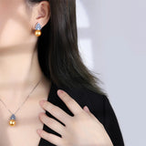 Tahiti Fritillaria Pearl Pendant Necklace Triangle Earrings Set