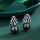 Tahiti Fritillaria Pearl Pendant Necklace Triangle Earrings Set
