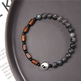 Tai Chi Natural Stone Beads Charm Bracelet for Men Women Yin Yang