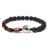 Tai Chi Natural Stone Beads Charm Bracelet for Men Women Yin Yang