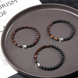 Tai Chi Natural Stone Beads Charm Bracelet for Men Women Yin Yang