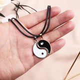 Tai Chi Yin Yang Couple Bracelets Necklace Set