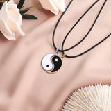 Tai Chi Yin Yang Couple Bracelets Necklace Set