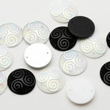 Taidian Flatback Resin Sew On Rhinestone Earring 20Pcs 25mm Powwow Cabochons