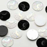 Taidian Flatback Resin Sew On Rhinestone Earring 20Pcs 25mm Powwow Cabochons