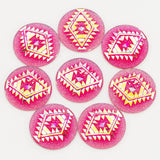 Taidian Flatback Resin Sew On Rhinestone Earring 20Pcs 25mm Powwow Cabochons