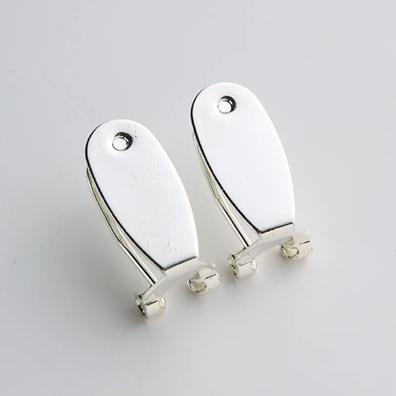 Taidian Silver Fingernail Earring Post for Powwow Beadwork 50 pcs