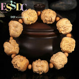 Taihang Arborvitae Smiling Buddha Bracelet