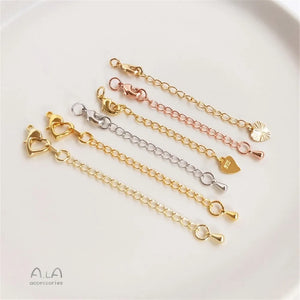 18K Real Rose Tail Chain Extension for DIY Jewelry Bracelet Necklace