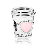 Coffee Popcorn Pearls Tree Charm 925 Silver Beads Bracelet DIY Jewelry