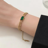 Tanada 316L Stainless Steel Link Chain Bangle Bracelet for Women