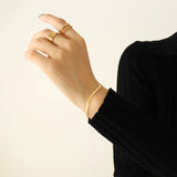 Tanada 316L Stainless Steel Link Chain Bangle Bracelet for Women