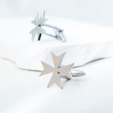 Tangula Classic Malta Cufflinks Stainless Steel Cross Cufflinks