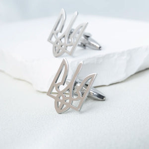 Tangula Ukrainian Emblem Cufflink Stainless Steel Men Shirt Buttons