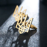 Tangula Ukrainian Emblem Cufflink Stainless Steel Men Shirt Buttons