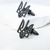 Tangula Ukrainian Emblem Cufflink Stainless Steel Men Shirt Buttons