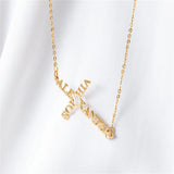 Tangula 2 Name Necklace Cross Christian Believer Amulet Jewelry Gift