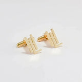 Tangula Groom Stainless Steel Name Initials Cufflinks Wedding Jewelry