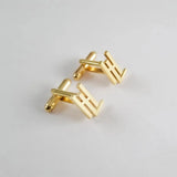Tangula Groom Stainless Steel Name Initials Cufflinks Wedding Jewelry