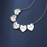 Tangula Heart Pendant Necklace Stainless Steel Engraved Name Jewelry