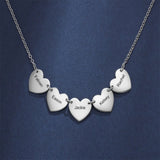 Tangula Heart Pendant Necklace Stainless Steel Engraved Name Jewelry