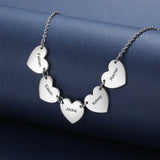 Tangula Heart Pendant Necklace Stainless Steel Engraved Name Jewelry