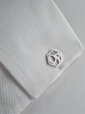 Tangula Hexagon Logo Initials Cufflinks - Groom Gift