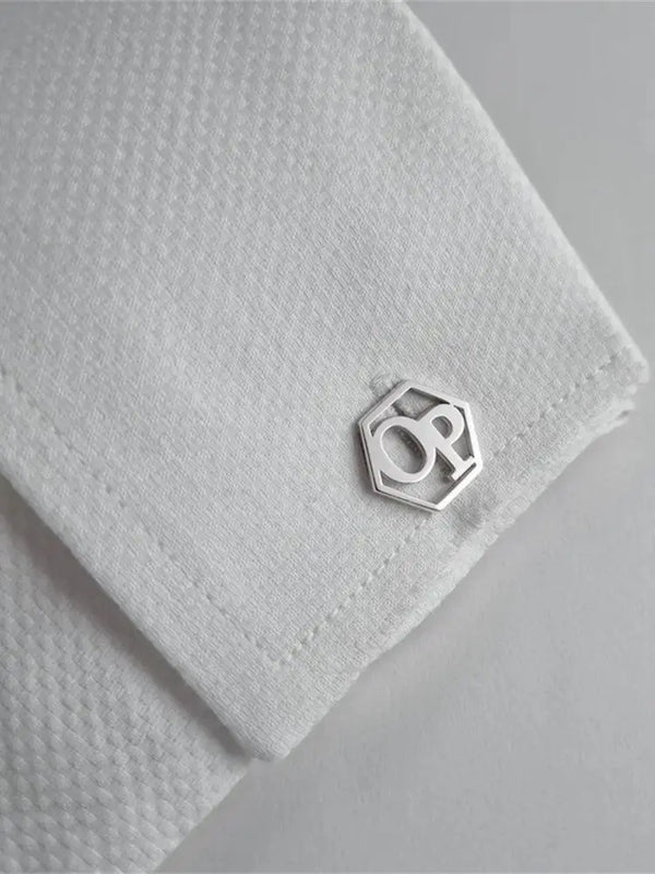 Tangula Hexagon Logo Initials Cufflinks - Groom Gift