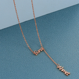 Tangula Letter Couple Name Necklace Stainless Steel Personalized Nameplate