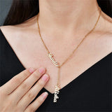 Tangula Letter Couple Name Necklace Stainless Steel Personalized Nameplate