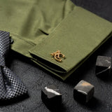 Tangula Men's Initials Cufflinks Stainless Steel Custom Groom Shirt Buttons