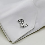 Tangula Men's Initials Cufflinks Stainless Steel Custom Groom Shirt Buttons