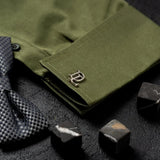 Tangula Men's Initials Cufflinks Stainless Steel Custom Groom Shirt Buttons