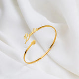Tangula Name Bracelet Personalized Cuff Bangle Stainless Steel
